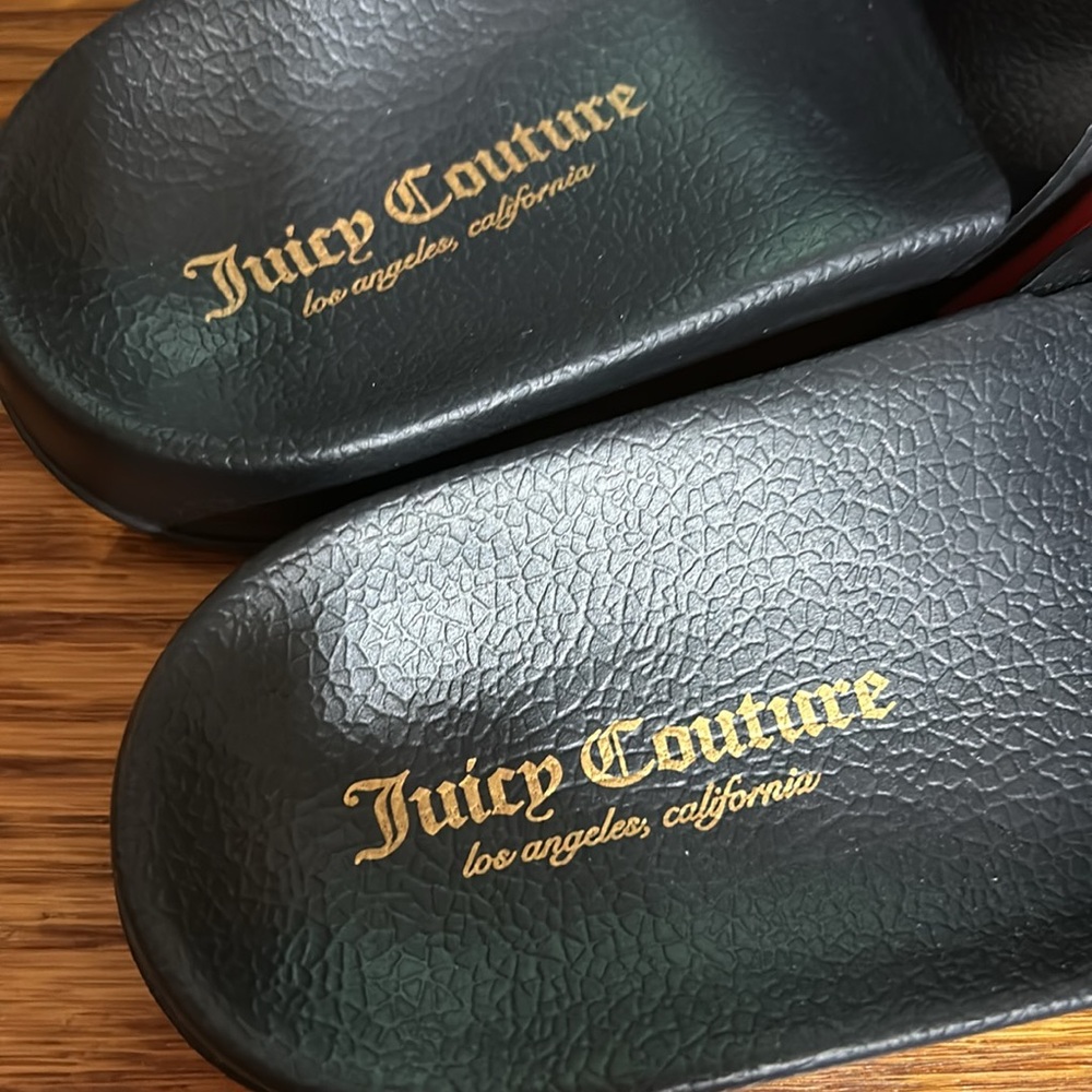 Juicy Couture Black rainbow multi Wynnie  pool shoes   GOING AWAY - Picture 2 of 7